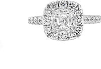 Henri Daussi 1.00ct GIA I/SI2 Cushion Cut Diamond Engagement Ring