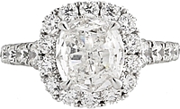 Henri Daussi 1.50ct Cushion GIA G/I1 Diamond Engagement Ring