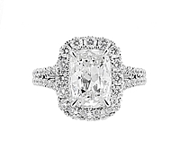 Henri Daussi 2.02ct G/SI1 Cushion Cut Diamond Engagement Ring