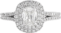 Henri Daussi .71ct G/SI2 Cushion Cut Diamond Engagement Ring