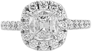 Henri Daussi .93ct GIA H/SI2 Cushion Cut Diamond Engagement Ring