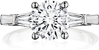 Henri Daussi Baguette Diamond Engagement Ring
