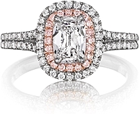 Henri Daussi Double Halo  Diamond Engagement Ring