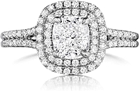 Henri Daussi Double Halo Diamond Engagement Ring