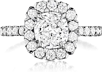 Henri Daussi French Pave Diamond Engagement Ring