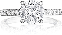 Henri Daussi Pave Diamond Engagement Ring 