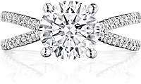 Henri Daussi Split Shank Diamond Engagement Ring