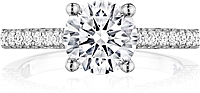 Henri Daussi Three Sided Pave Diamond Engagement Ring