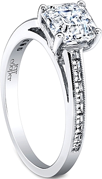 Jeff Cooper Asscher Channel Set Diamond Engagement Ring