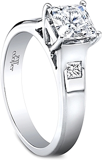 Jeff Cooper Burnish Princess Cut Diamond Engagement Ring
