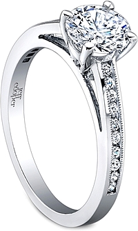 Jeff Cooper Channel Set Milgrain Diamond Engagement Ring