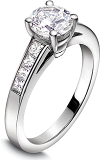 Jeff Cooper Channel-Set Princess Cut Engagement Ring
