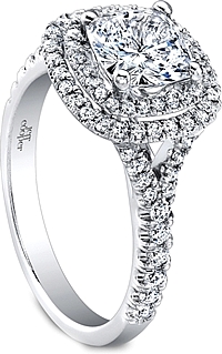 Jeff Cooper Double Halo Diamond Engagement Ring