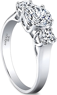 Jeff Cooper Lattice Three Stone Engagement Ring