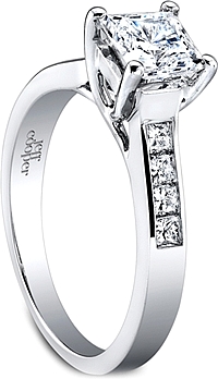 Jeff Cooper Trellis Engagement Ring with Channel-Set Princess Cut Diamonds
