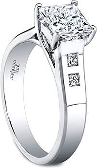 Jeff Cooper Trellis Engagement Ring w/ Princess Cut Side Stones