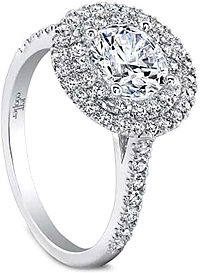 Jeff Cooper 'Trinity' Double Halo Diamond Engagement Ring