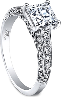 Jeff Cooper Triple Row Milgrain Diamond Engagement Ring