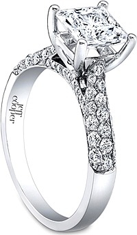Jeff Cooper Triple Row Pave Diamond Engagement Ring