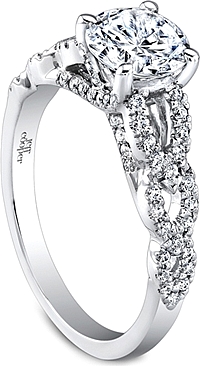 Jeff Cooper Twist Shank Diamond Engagement Ring