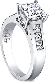 Jeff Cooper Wide Channel-Set Princess Cut Engagement Ring
