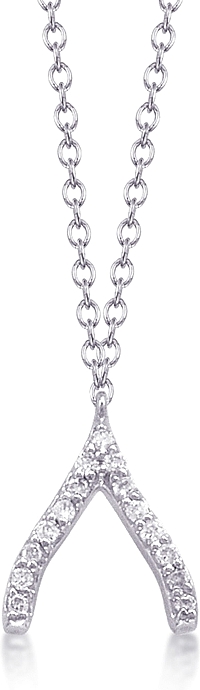 Jordan Scott Diamond Wishbone Necklace