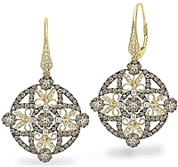 KC Designs Champagne & White Diamond Earrings