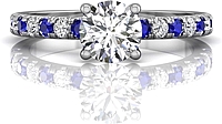 Martin Flyer Diamond & Sapphire Engagement Ring