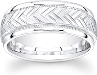 Men's Engraved Wedding Band-8mm