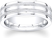 Men's Milgrain Wedding Band-7mm