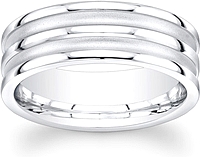Men's Satin & High Polished Wedding Band-7.5mm