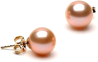 Pair of 8.0-9.0mm Pink Freshwater Pearl Earrings