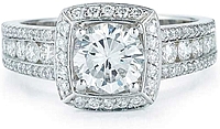 Pave & Channel Set Halo Diamond Engagement Ring
