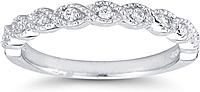 Pave Diamond Wedding Ring w/ Milgrain