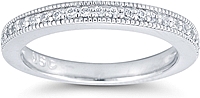 Pave Diamond Wedding Ring w/ Milgrain