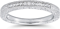 Pave Engraved Diamond Wedding Ring