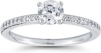 Petite Pave Diamond Engagement Ring