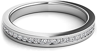 Petite Round Brilliant Channel Set Diamond Wedding Band