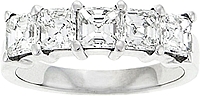 Platinum 2ct Five Stone Asscher Cut Diamond Band