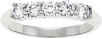 Platinum .65ct Five Stone Diamond Wedding Band