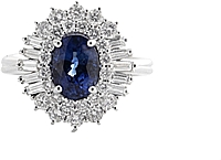 Platinum Diamond & Sapphire Ring