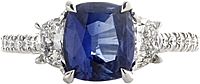 Platinum Diamond & Sapphire Ring