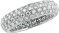 Platinum Four Row Micro-Pave Diamond Band -1.53ct tw