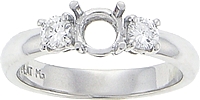 Platinum Three Stone Diamond Setting 1/4ct tw