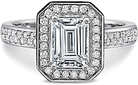 Precision Set Double Pave Diamond Engagement Ring