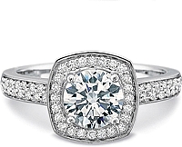 Precision Set Double Row Diamond Engagement Ring