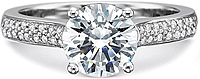 Precision Set Double Row Pave Diamond Engagement Ring