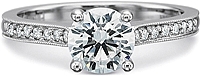 Precision Set Flush Fit Milgrain Diamond Engagement Ring