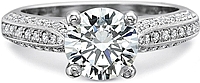 Precision Set Triple Row Bead-Set Diamond Engagement Ring