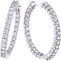 Roberto Coin Diamond Hoop Earrings- 1.53ctw